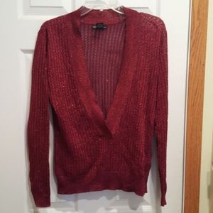 Shimmery Burgandy Long Sleeve Top
